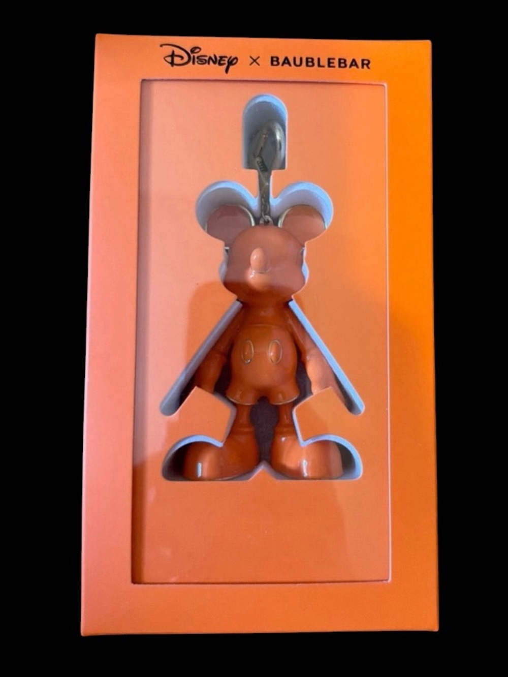 DISNEY X BAUBLEBAR Rare HTF Viral Orange Mickey Mouse Keychain Bag Charm NEW NWT
